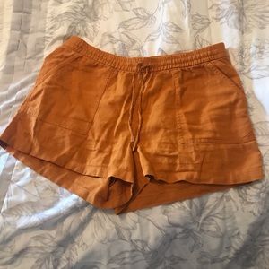 J Crew Linen Shorts Mustard
